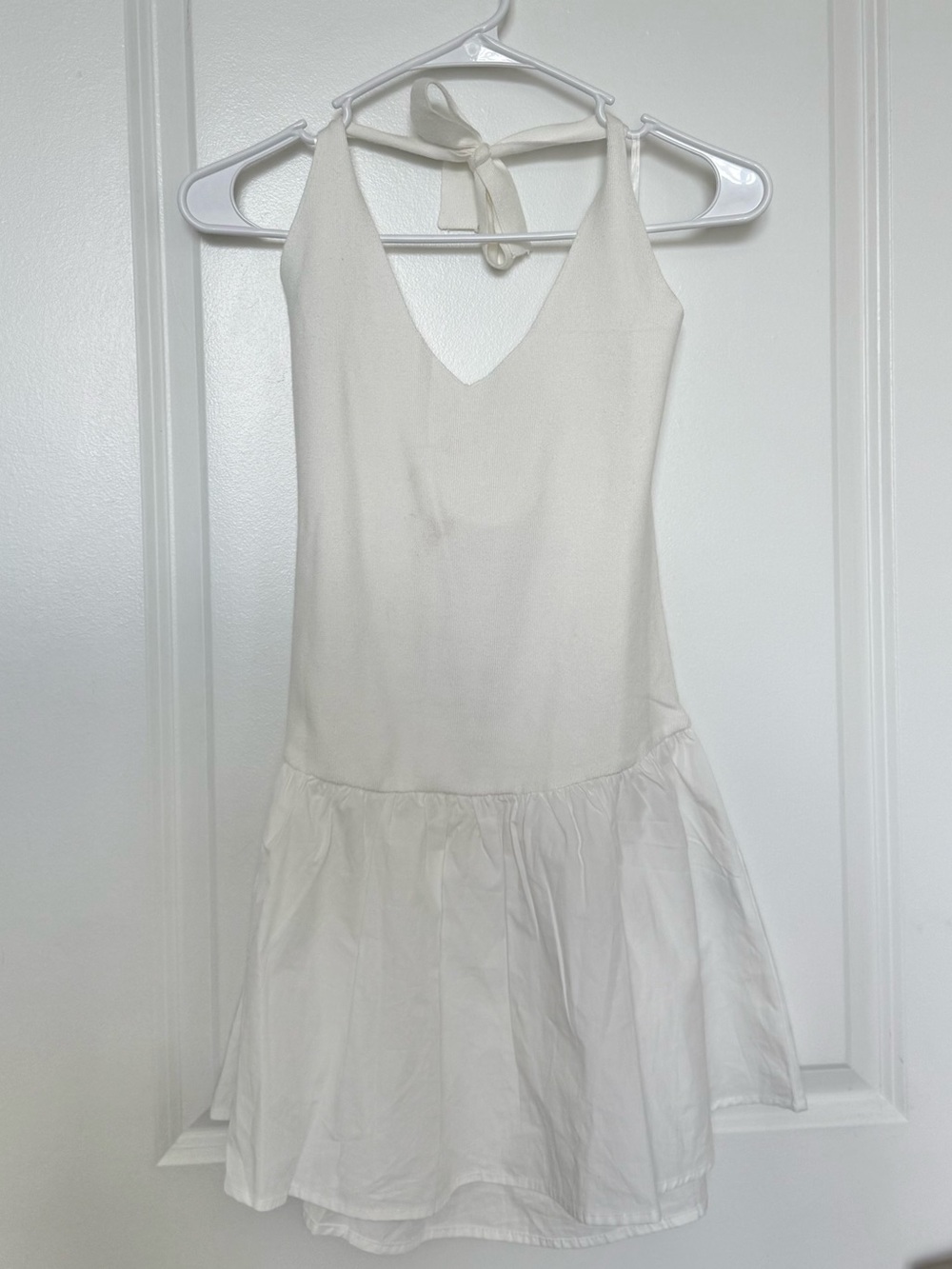 Peppermayo White Halter Mini Dress